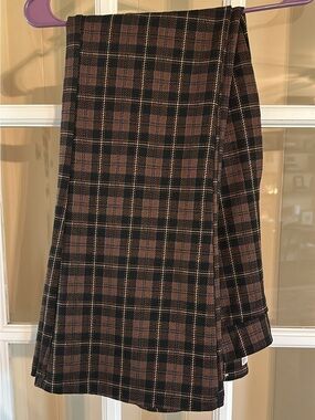 SO Brown and Black Plaid A-Line flare pants